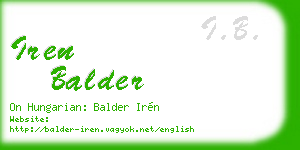 iren balder business card